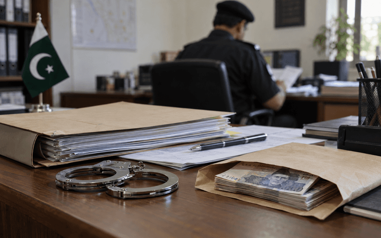 ساہیوال پولیس تحقیقات اور رشوت کیس کی نمائندگی تصویر
